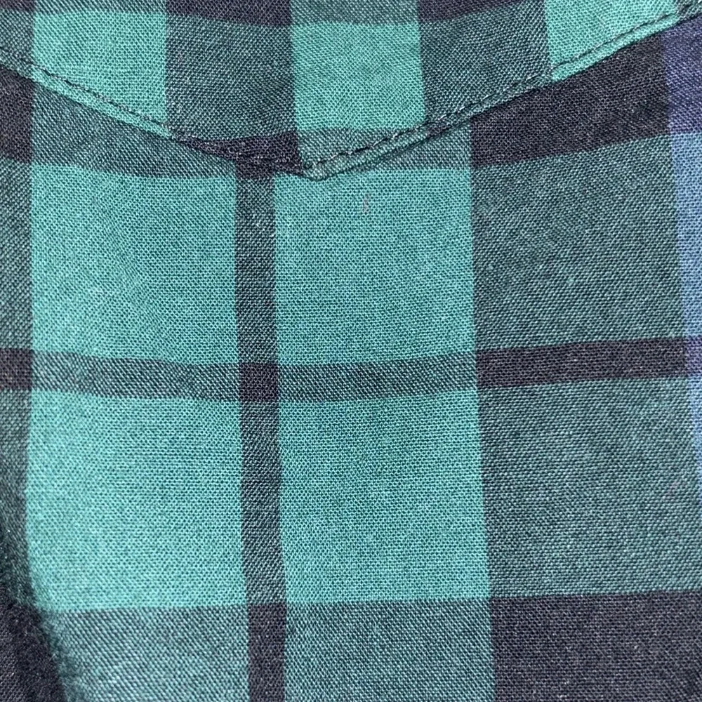 Green Plaid Poplin Shirt For Boys XS BLUE GREEN PLAID Christmas Shirt